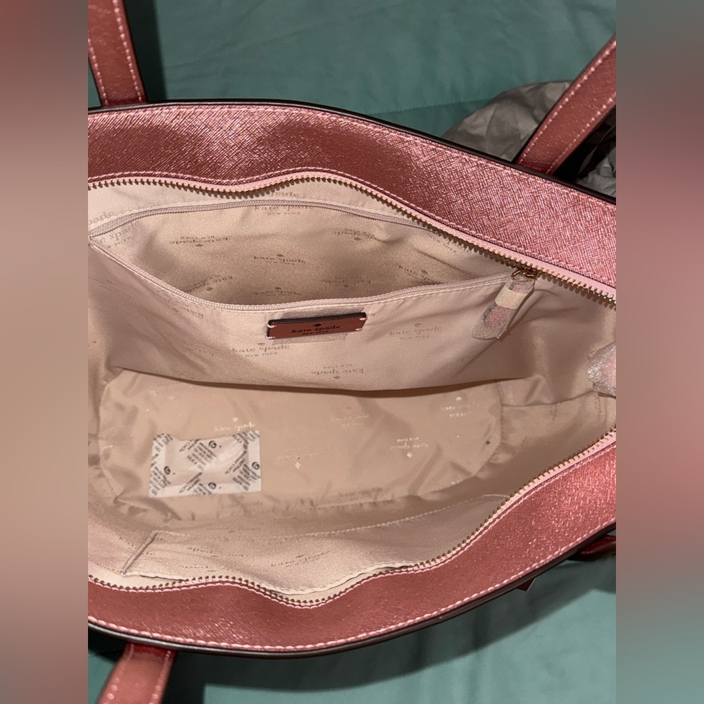 NWT Kate Spade Pink Glitter Tote Bag - Picture 5 of 7